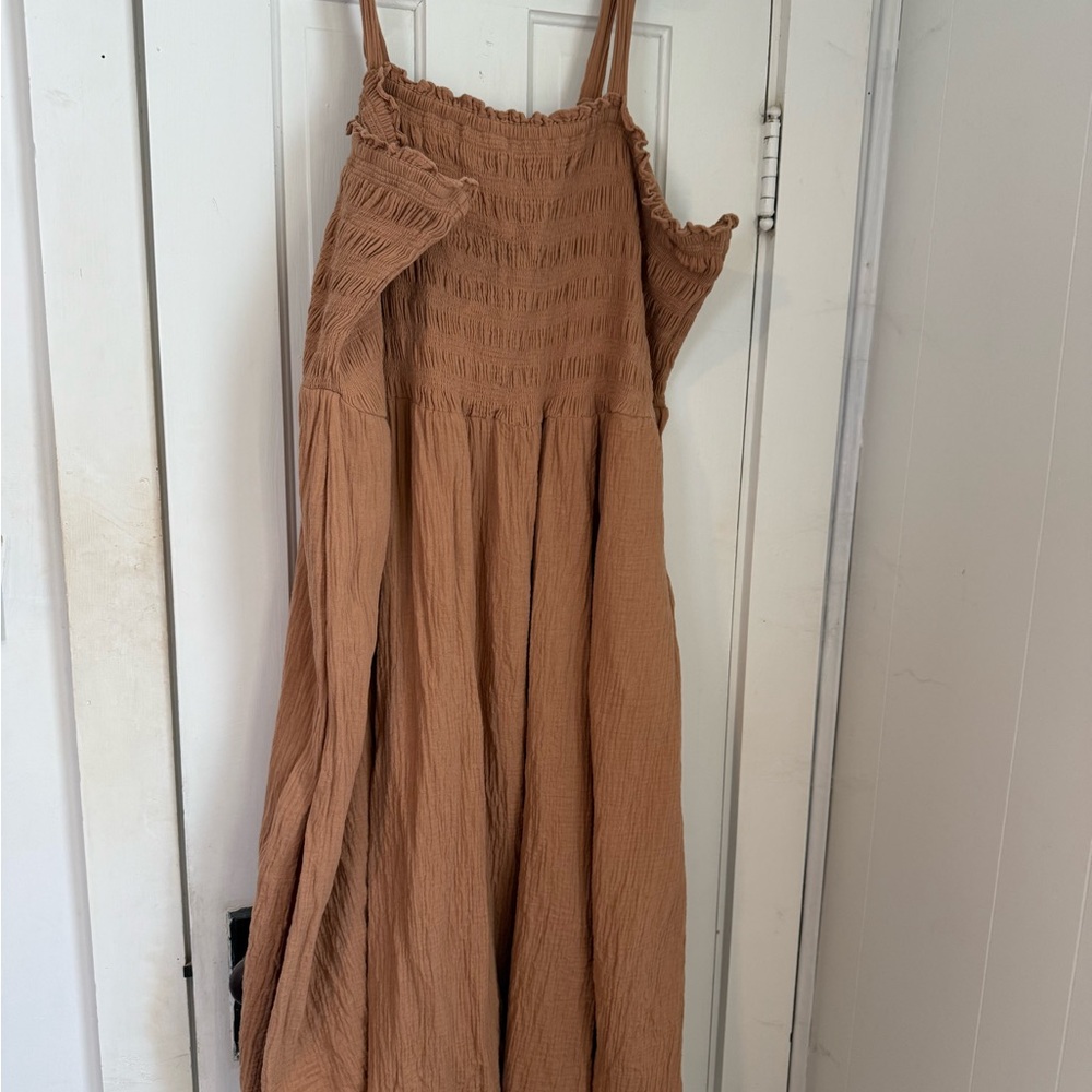 Torrid Tan Textured Midi Dress